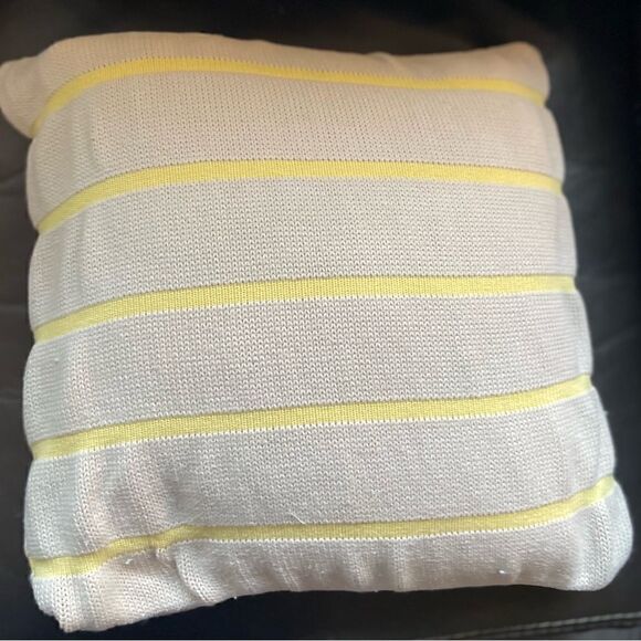 16” Southern Tide Bayside Knit Yellow Stripe Throw Pillow EPC - Picture 5 of 7